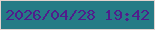 文字の大きさ：1、枠の色：e4d3cf、背景の色：257b86、文字の色：501d8c 無料ブログパーツのブログ時計