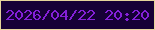 文字の大きさ：2、枠の色：e4d59a、背景の色：160136、文字の色：8420d8 無料ブログパーツのブログ時計