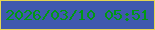 文字の大きさ：2、枠の色：e4d652、背景の色：3f59ae、文字の色：009a12 無料ブログパーツのブログ時計
