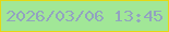 文字の大きさ：4、枠の色：e4d715、背景の色：a1e797、文字の色：92a3c0 無料ブログパーツのブログ時計