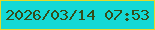 文字の大きさ：4、枠の色：e4d928、背景の色：13d9d5、文字の色：354d1a 無料ブログパーツのブログ時計