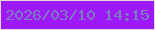 文字の大きさ：5、枠の色：e4dad8、背景の色：9e19f9、文字の色：7d7cc0 無料ブログパーツのブログ時計