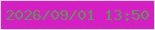 文字の大きさ：1、枠の色：e4dad8、背景の色：d51fc4、文字の色：629451 無料ブログパーツのブログ時計