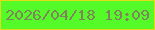文字の大きさ：4、枠の色：e4db18、背景の色：54fb29、文字の色：7e855a 無料ブログパーツのブログ時計