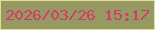 文字の大きさ：3、枠の色：e4de90、背景の色：979963、文字の色：d43969 無料ブログパーツのブログ時計