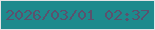 文字の大きさ：2、枠の色：e4e4e6、背景の色：1e8a8d、文字の色：5b516d 無料ブログパーツのブログ時計