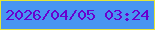 文字の大きさ：1、枠の色：e4e638、背景の色：4895f2、文字の色：6901cf 無料ブログパーツのブログ時計