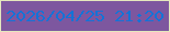 文字の大きさ：4、枠の色：e4e8be、背景の色：7d579f、文字の色：1473d7 無料ブログパーツのブログ時計