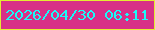 文字の大きさ：1、枠の色：e4ec32、背景の色：d83087、文字の色：18fbf7 無料ブログパーツのブログ時計