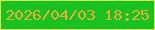文字の大きさ：1、枠の色：e4ed50、背景の色：17c321、文字の色：f1a936 無料ブログパーツのブログ時計
