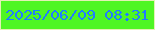 文字の大きさ：5、枠の色：e4f1b5、背景の色：4ff624、文字の色：207cff 無料ブログパーツのブログ時計