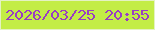 文字の大きさ：3、枠の色：e4f2c3、背景の色：c3ed46、文字の色：993dc3 無料ブログパーツのブログ時計