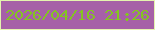 文字の大きさ：1、枠の色：e4f3af、背景の色：a660a7、文字の色：84c421 無料ブログパーツのブログ時計
