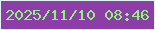 文字の大きさ：5、枠の色：e4f3f6、背景の色：8c3da8、文字の色：8df678 無料ブログパーツのブログ時計