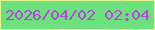 文字の大きさ：5、枠の色：e4f491、背景の色：6ce17d、文字の色：b346dc 無料ブログパーツのブログ時計