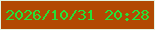 文字の大きさ：5、枠の色：e4f4e1、背景の色：b24902、文字の色：26e137 無料ブログパーツのブログ時計