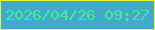 文字の大きさ：2、枠の色：e4f53c、背景の色：43a9cb、文字の色：3ff195 無料ブログパーツのブログ時計