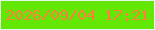文字の大きさ：4、枠の色：e4f6f0、背景の色：63e705、文字の色：ff7f3e 無料ブログパーツのブログ時計