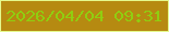 文字の大きさ：2、枠の色：e4f98d、背景の色：b68a11、文字の色：90ce10 無料ブログパーツのブログ時計