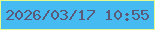文字の大きさ：1、枠の色：e4fa8f、背景の色：46bbf2、文字の色：5a5978 無料ブログパーツのブログ時計