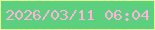 文字の大きさ：1、枠の色：e4fa93、背景の色：5dd080、文字の色：fcb4da 無料ブログパーツのブログ時計