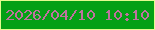 文字の大きさ：1、枠の色：e4fb8f、背景の色：04a015、文字の色：bf729e 無料ブログパーツのブログ時計