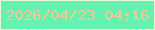 文字の大きさ：5、枠の色：e4fcd6、背景の色：65f1af、文字の色：f6c699 無料ブログパーツのブログ時計