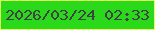 文字の大きさ：3、枠の色：e4fe5b、背景の色：2ad919、文字の色：404245 無料ブログパーツのブログ時計