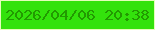 文字の大きさ：1、枠の色：e4feba、背景の色：33e20c、文字の色：229a01 無料ブログパーツのブログ時計