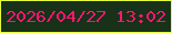 文字の大きさ：2、枠の色：e4ff3b、背景の色：183118、文字の色：fb1771 無料ブログパーツのブログ時計