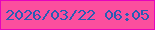 文字の大きさ：2、枠の色：e504bc、背景の色：fb4f9e、文字の色：2a5db3 無料ブログパーツのブログ時計