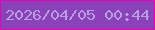 文字の大きさ：1、枠の色：e505ae、背景の色：8a41ba、文字の色：b7a0e0 無料ブログパーツのブログ時計