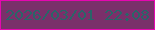 文字の大きさ：3、枠の色：e507b0、背景の色：7a306a、文字の色：2a6568 無料ブログパーツのブログ時計