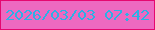 文字の大きさ：2、枠の色：e5086f、背景の色：ed69c0、文字の色：2db0e5 無料ブログパーツのブログ時計