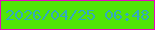 文字の大きさ：5、枠の色：e508bf、背景の色：50e507、文字の色：33aabc 無料ブログパーツのブログ時計