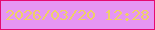 文字の大きさ：5、枠の色：e50a71、背景の色：e696f3、文字の色：eed068 無料ブログパーツのブログ時計