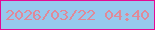文字の大きさ：5、枠の色：e50a94、背景の色：97c9ed、文字の色：e08998 無料ブログパーツのブログ時計