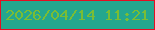 文字の大きさ：4、枠の色：e50e22、背景の色：24a78e、文字の色：7abd34 無料ブログパーツのブログ時計