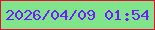 文字の大きさ：1、枠の色：e50e37、背景の色：80e58a、文字の色：711cfd 無料ブログパーツのブログ時計