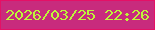 文字の大きさ：2、枠の色：e51066、背景の色：c82b7d、文字の色：bdf63a 無料ブログパーツのブログ時計