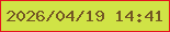 文字の大きさ：2、枠の色：e51120、背景の色：d0e346、文字の色：735724 無料ブログパーツのブログ時計