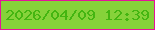 文字の大きさ：2、枠の色：e5139a、背景の色：86d23a、文字の色：44b511 無料ブログパーツのブログ時計