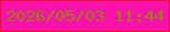 文字の大きさ：1、枠の色：e51523、背景の色：f812a9、文字の色：9f7d03 無料ブログパーツのブログ時計