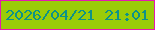 文字の大きさ：1、枠の色：e518af、背景の色：9acc08、文字の色：0d9288 無料ブログパーツのブログ時計