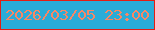 文字の大きさ：2、枠の色：e51d13、背景の色：2aacd8、文字の色：f88764 無料ブログパーツのブログ時計