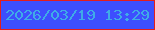 文字の大きさ：2、枠の色：e51d1c、背景の色：3d4ffe、文字の色：3fabe7 無料ブログパーツのブログ時計