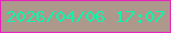文字の大きさ：2、枠の色：e525ba、背景の色：ad988c、文字の色：0df5ab 無料ブログパーツのブログ時計