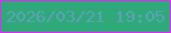 文字の大きさ：2、枠の色：e525fe、背景の色：2fa97a、文字の色：5ba2b6 無料ブログパーツのブログ時計