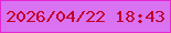 文字の大きさ：3、枠の色：e527d4、背景の色：da73f1、文字の色：c0012a 無料ブログパーツのブログ時計