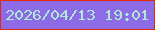 文字の大きさ：2、枠の色：e52805、背景の色：8e6be6、文字の色：b1e9d8 無料ブログパーツのブログ時計